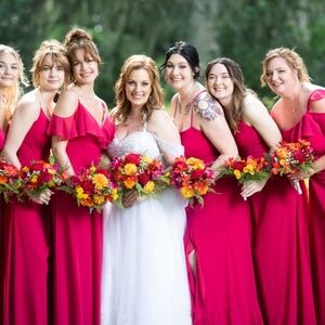Eight (8) Mori Lee Bridesmaids Dresses Berry